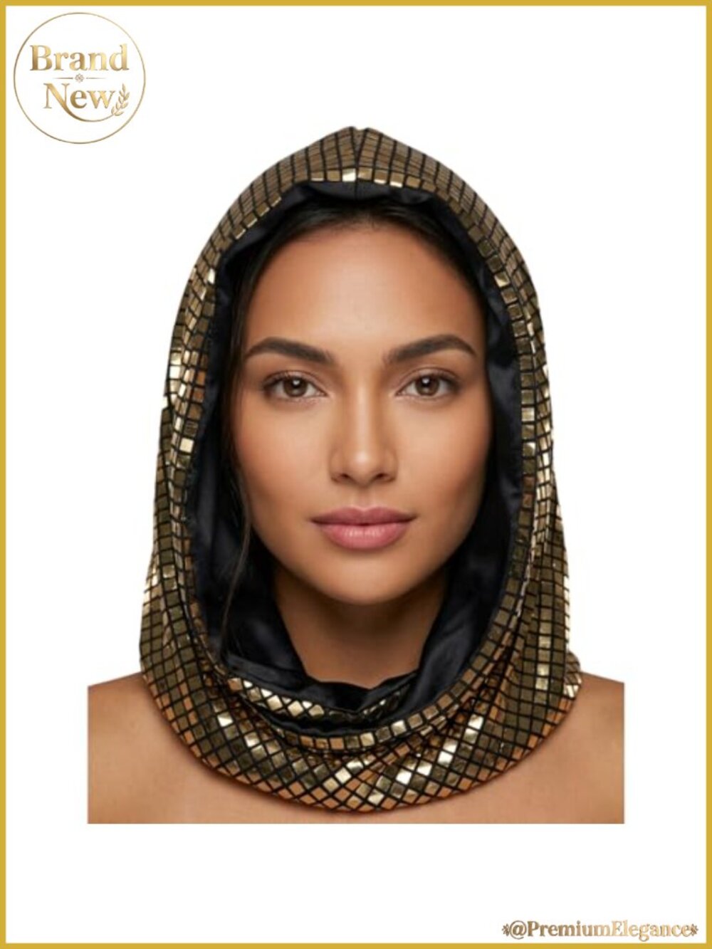 Lined Sequin Pashmina Scarf with Secret Pocket Rave Festival Hood